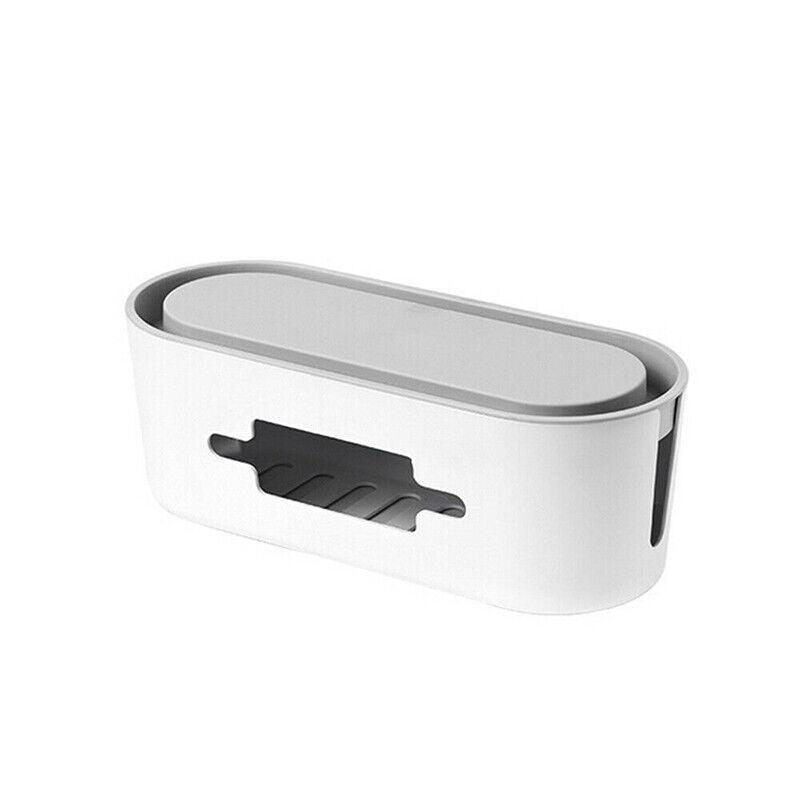 Cable Power Management Storage Box Socket Wire Tidy Organiser Hide Case - White