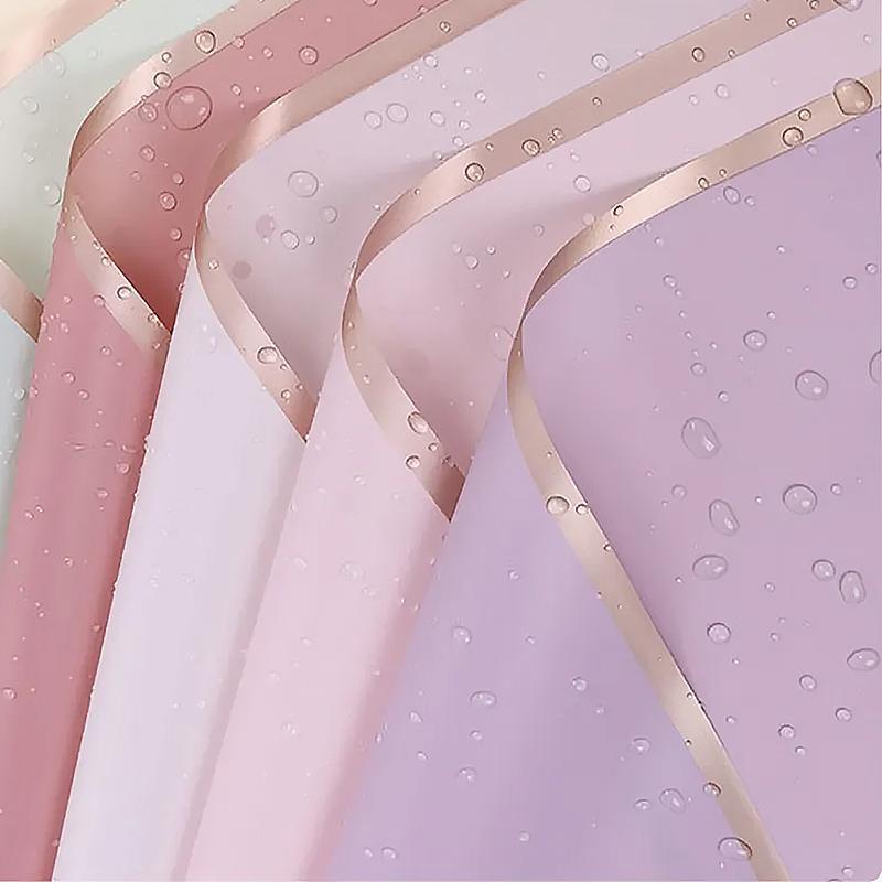 100PCS Waterproof Flower Gift Wrapping Paper Florist Bouquet Craft Packaging - Purple