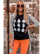 Black Halloween Ghost Graphic Tee - 2XL