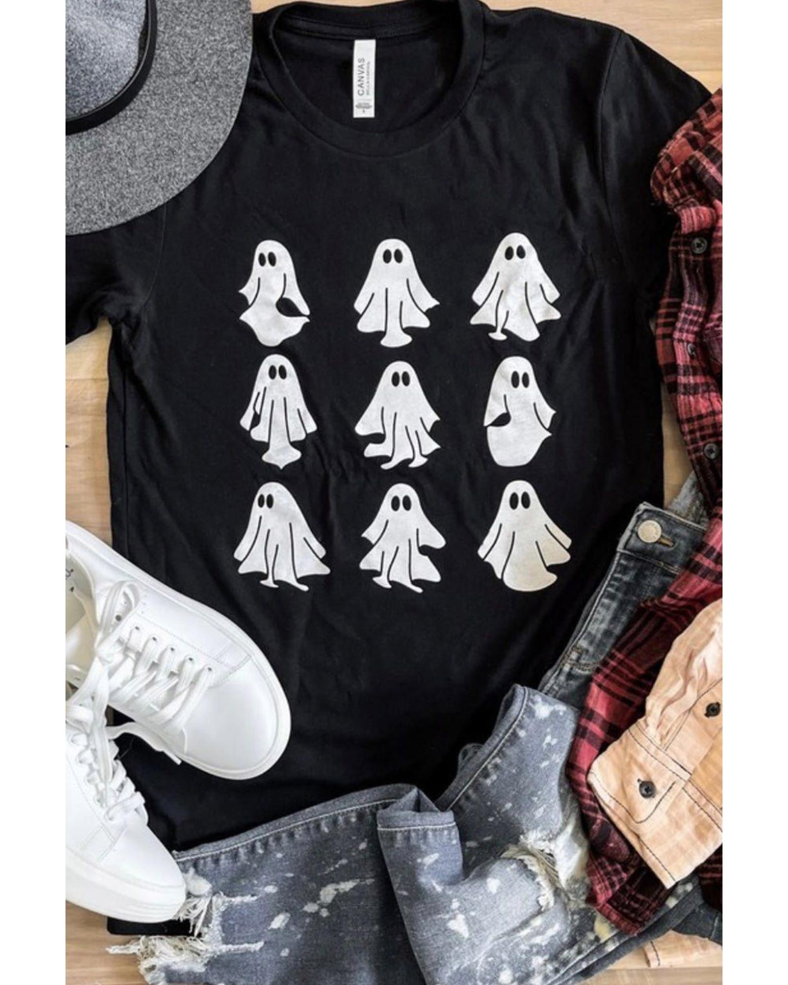 Black Halloween Ghost Graphic Tee - M