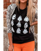 Black Halloween Ghost Graphic Tee - M