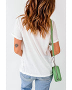 White Spooky Babe Bat Print Halloween Crewneck T Shirt - 2XL