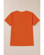 Orange SPOOKY Vibe Ghost Print Crewneck Halloween T Shirt - 3XL