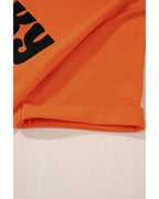 Orange SPOOKY Vibe Ghost Print Crewneck Halloween T Shirt - S