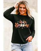 Black Halloween stay Spooky Graphic Sweatshirt - S