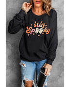 Black Halloween stay Spooky Graphic Sweatshirt - XL