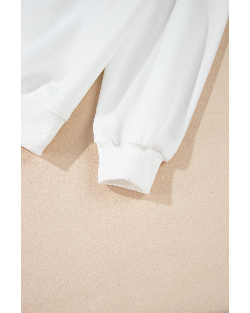 White Terry Halloween Pumpkin Patched Pattern Pullover Sweatshirt - L