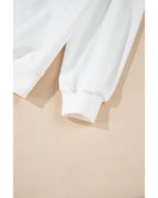 White Terry Halloween Pumpkin Patched Pattern Pullover Sweatshirt - XL