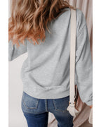 Gray Halloween Ghost Print Crewneck Drop Shoulder Sweatshirt - XL