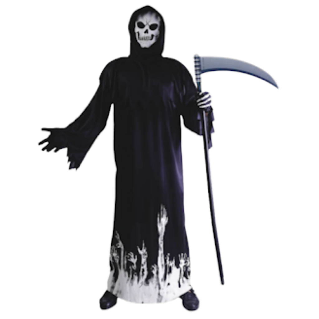 Scary Adult Glow in the Dark Party Costume Skeleton Reaper Halloween