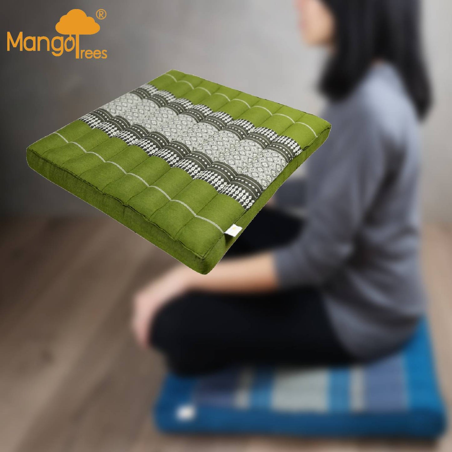 Thai Kapok Meditation Cushion Yoga Seat Green