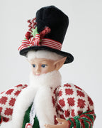 LUXURY CHRISTMAS CAROLLER ELF GREEN/RED 65CM