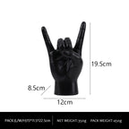 Black Right Hand Resin Rock and Roll Hand Figurine - Stylish Desk and Living Room Decor