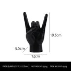 Black Left Hand Resin Rock and Roll Hand Figurine - Stylish Desk and Living Room Decor