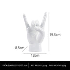 White Right Hand Resin Rock and Roll Hand Figurine - Stylish Desk and Living Room Decor