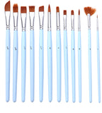 Light blue 18-Piece Multi-Purpose Nylon Hair Watercolor Brush Set – Professional Painting Tools for Artists
