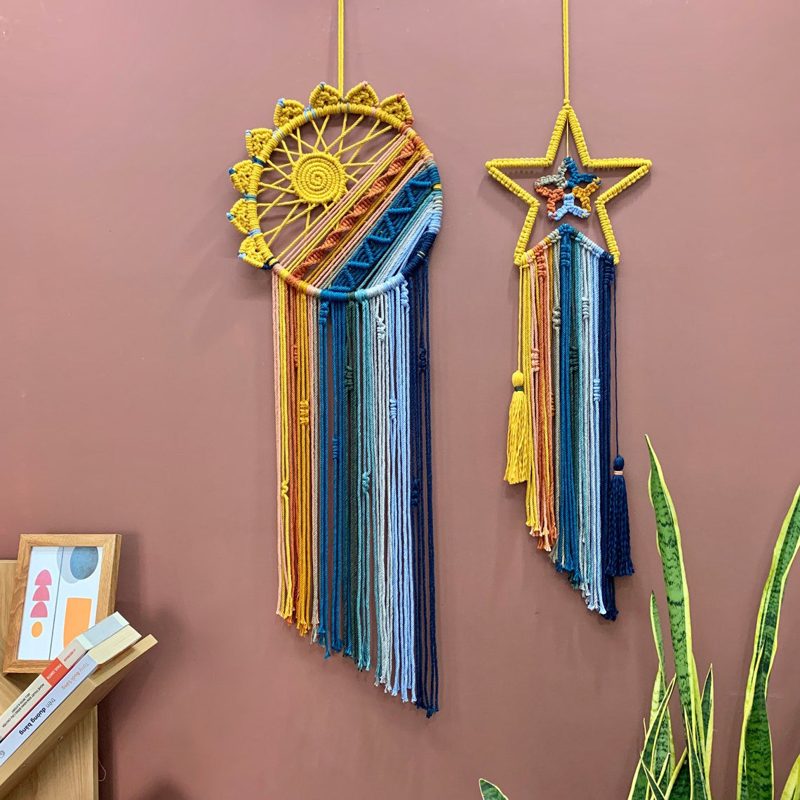 Colorful Tassel Dream Catcher - Bohemian Style Wall Decor (moon)