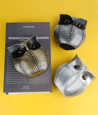 Black gold resin owl statue - modern perforated design for living room TV cabinet and entryway decoration