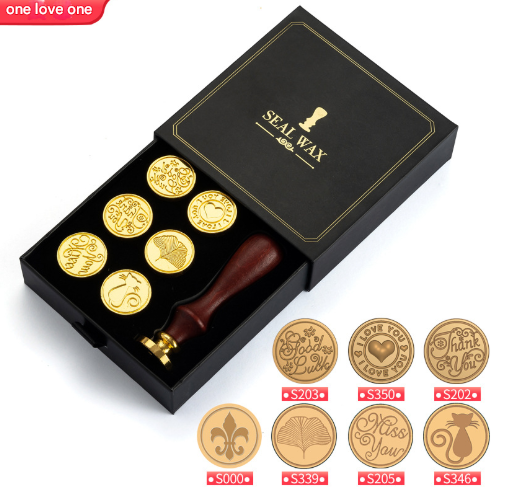 Love 2-Piece Retro Sealing Wax Stamp Set - 11.3 x 11.3 x 3.6 cm DIY Gift Box Kit for Handmade Crafts