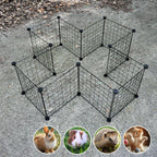 Pet Playpen Foldable Metal Pet Cage Enclosure Puppy Fence 16 Panels with Connection Clips for Small Animal Puppy Rabbit Kitten Turtle Indoor Outdoor Black