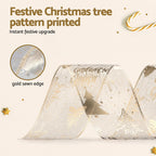 Jingle Jollys 20M Christmas Ribbon Roll Bow Printed Xmas Tree Decor Gift Gold