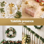 Jingle Jollys 20M Christmas Ribbon Roll Bow Printed Xmas Tree Decor Gift Gold