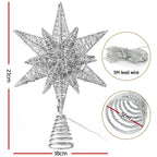 Jingle Jollys 3D Christmas Tree Topper Star LED Decorations Xmas Party Timer
