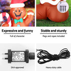 Jingle Jollys Christmas Inflatable Gingerbread Man 1.5M Height LED Decorations Illuminated