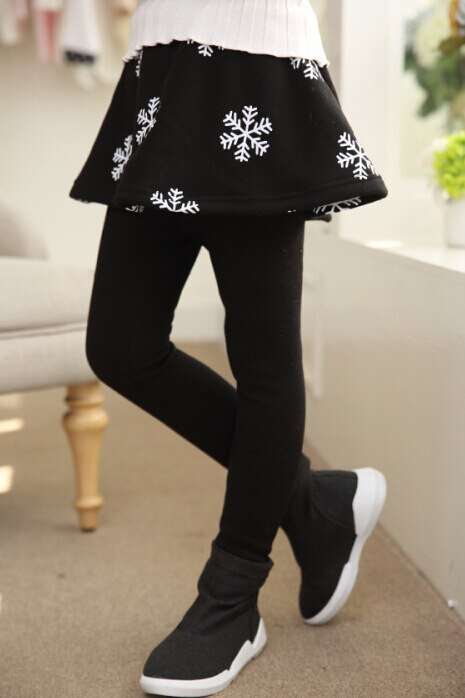 Winter Skirt pants for Girls, Warm Leggings Skirt-pants , Winter Leggings With Skirt, Winter Pants