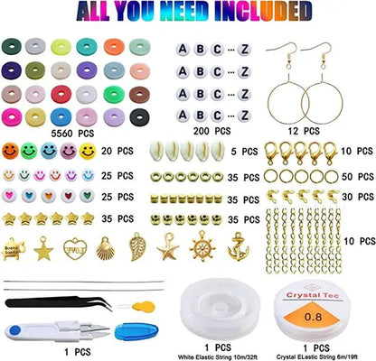 Thelicraft 6000pcs 24 Grid DIY Bracelet Making Beads Friendship Bracelet Jewellery Making Kit