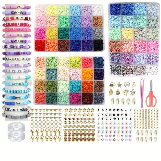 10800pcs Clay Beads for Bracelet Making Kit 72 Colors Spacer Heishi Beads JewelryMaking Kit TheliCraft