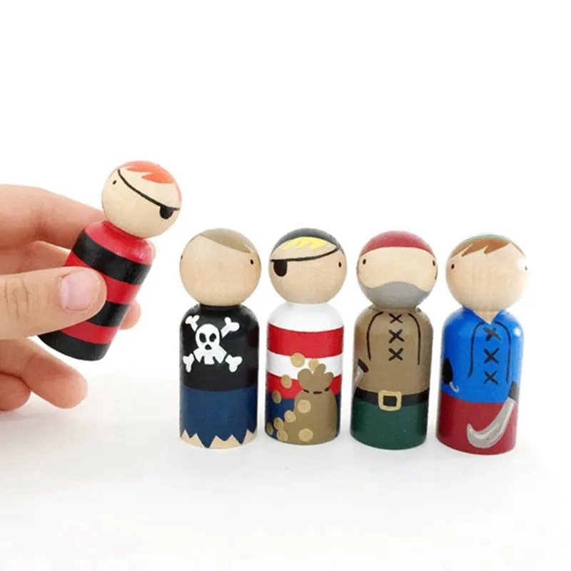 50Pcs Unfinished Wood Dolls Pack for Kids Toys Wooden Peg Arts Craft TheliCraft