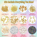3600pcs 6mm Flat Round Heishi Ceramics 15 Colors Polymer Clay Bead Alphabet Beads Jewelry Making Kit TheliCraft