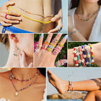 2mm 24000pcs 24 Colourful Mini Glass Beads with 300 Letters Smiley Beads Bracelets Kit TheliCraft