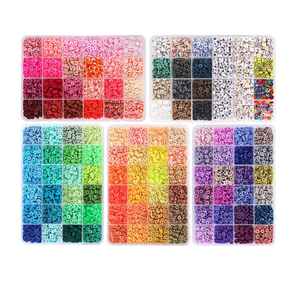 10800pcs Clay Beads for Bracelet Making Kit 108 Colors Polymer Heishi Beads TheliCraft