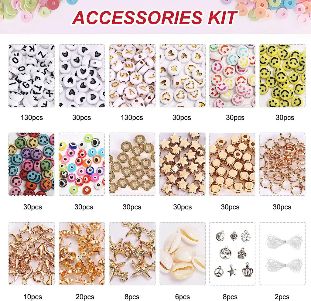 10800pcs Clay Beads for Bracelet Making Kit 108 Colors Polymer Heishi Beads TheliCraft