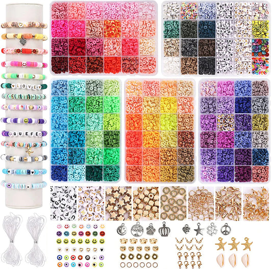 10800pcs Clay Beads for Bracelet Making Kit 108 Colors Polymer Heishi Beads TheliCraft
