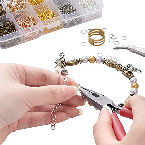 1128 PCS Earring Making Kit with 125pcs Earring Hooks, 1000pcs Jump Rings and Jewelry Pliers TheliCraft