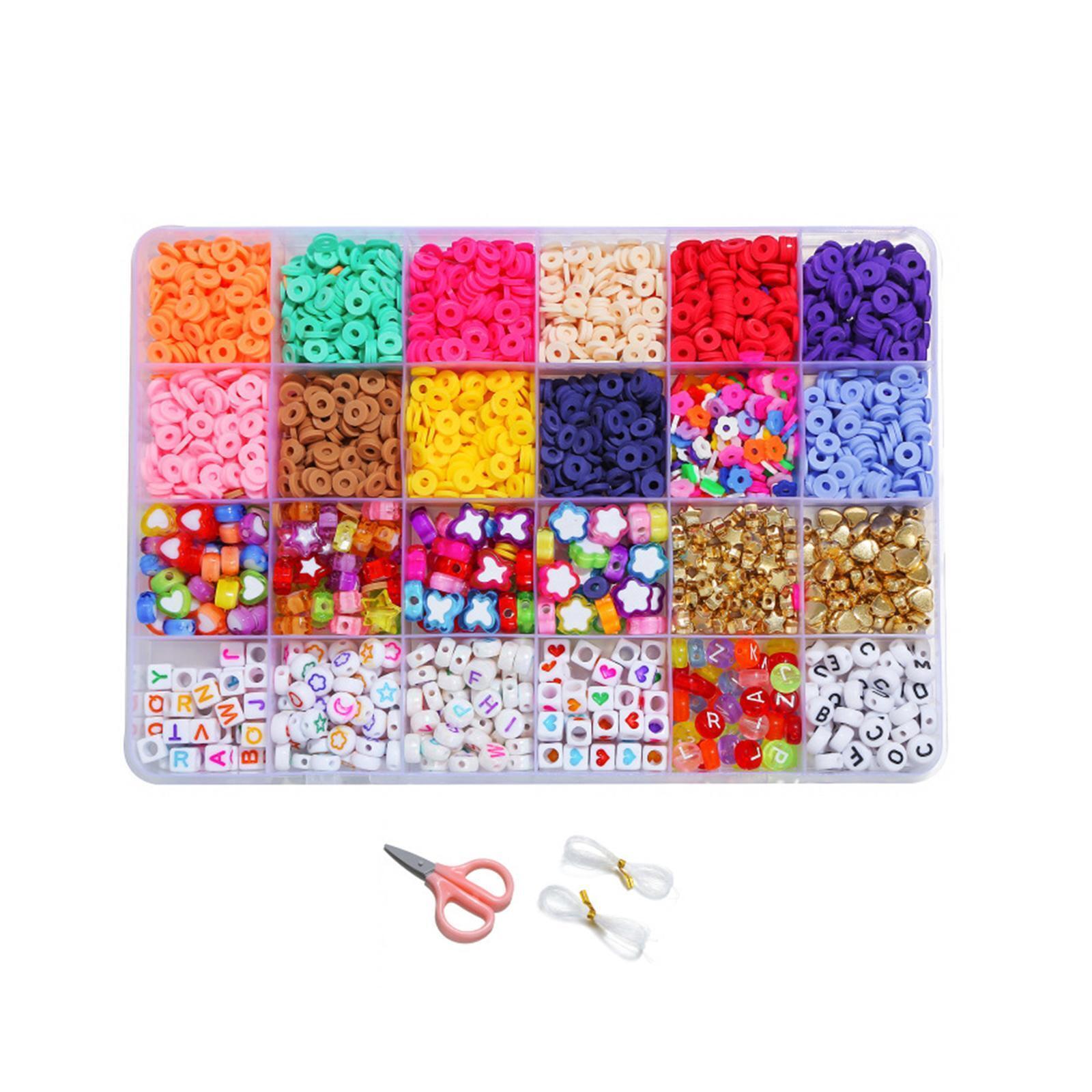 12 Colors 4000pcs DIY Ceramic Loose Bead Set 6mm Flat Round Polymer Clay Beads Jewelry Making Kit TheliCraft