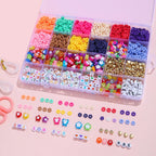 12 Colors 4000pcs DIY Ceramic Loose Bead Set 6mm Flat Round Polymer Clay Beads Jewelry Making Kit TheliCraft
