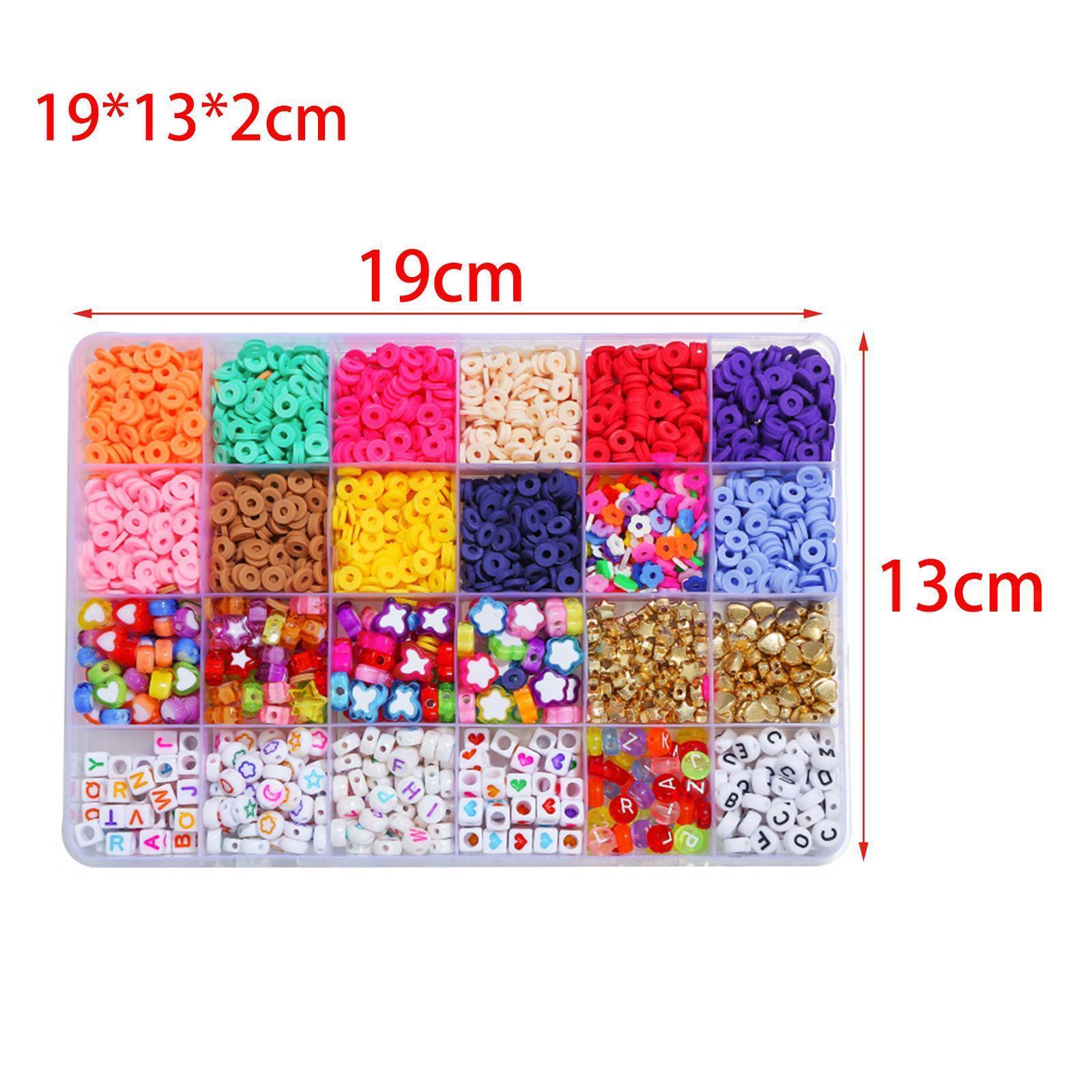 12 Colors 4000pcs DIY Ceramic Loose Bead Set 6mm Flat Round Polymer Clay Beads Jewelry Making Kit TheliCraft