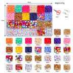 12 Colors 4000pcs DIY Ceramic Loose Bead Set 6mm Flat Round Polymer Clay Beads Jewelry Making Kit TheliCraft