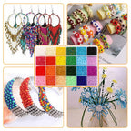 12000Pcs 3mm Glass Seed Beads 24 Colors Loose Beads Kit Bracelet Beads DIY TheliCraft