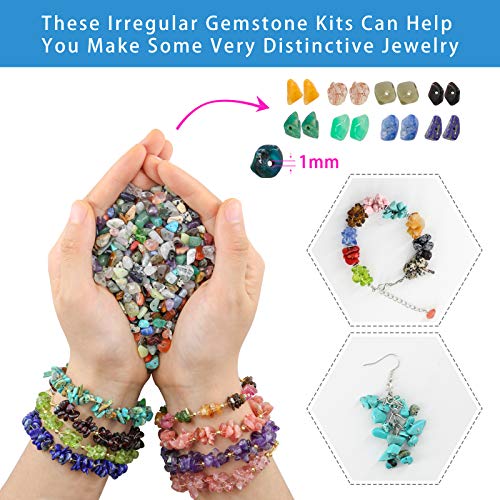 1330Pcs Irregular Crystal Chips, Natural Gemstone Beads Kit for DIY Bracelet Necklace Earring TheliCraft