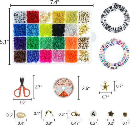 18 Colors 6mm Flat Round Disc Beads 3900pcs Polymer Soft Clay Beads For DIY Jewelry Making TheliCraft