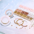 Golden & Diamond Beads Pink White Clay Beads Kit For DIY jwellery Making Clay Beads Bracelet Kit TheliCraft