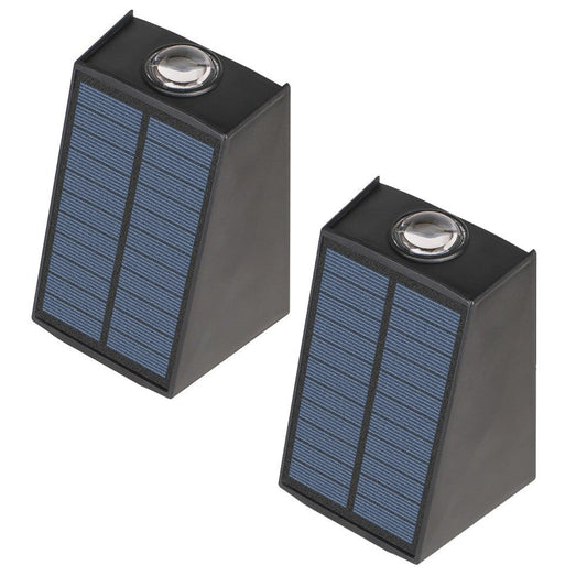LUMIRO 2 Pack Solar Wall Lights UP and Down Fence Lighting