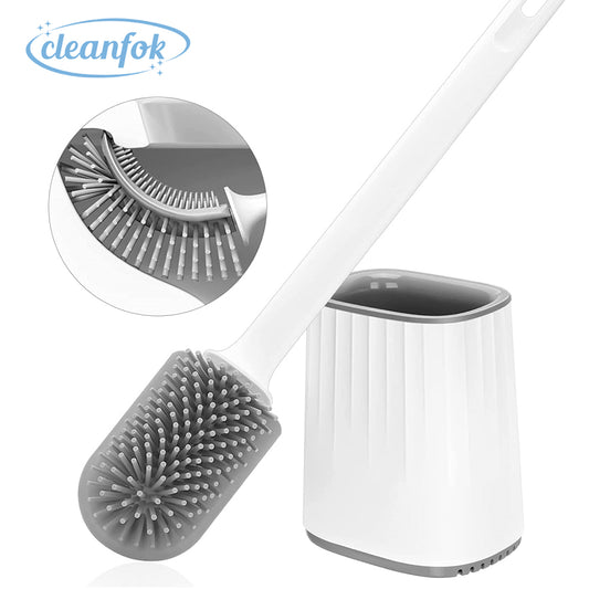 CLEANFOK Toilet Brush with Ventilated Holder - Odor-Free, Durable, and Hygienic