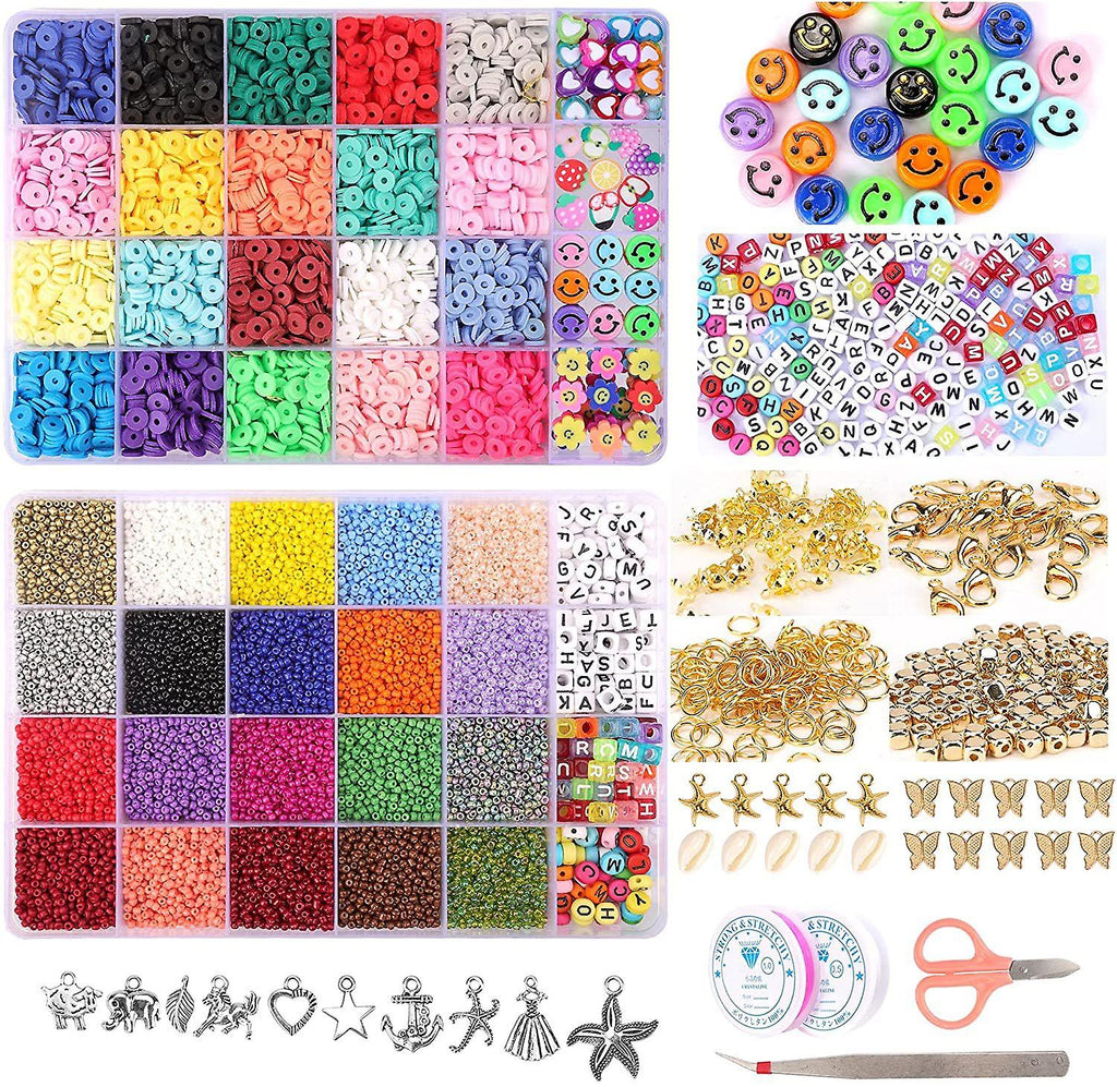 25000 Pcs 24 Girds DIY Acrylic Bead A-Z Letter Beads Polymer Soft Clay jewelry making Kit For Bracelet Making TheliCraft