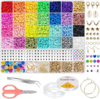 28 Colors 6380pcs 6mm Flat Round Heishi Polymer Clay Jewelry Making Kit Bead Smiley Face Beads Set TheliCraft